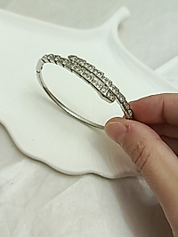 taşlı yılanlı silver kelepçe