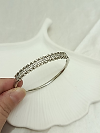 ortası taşlı silver ince kelepçe