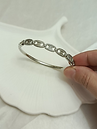 taşlı sade silver kelepçe