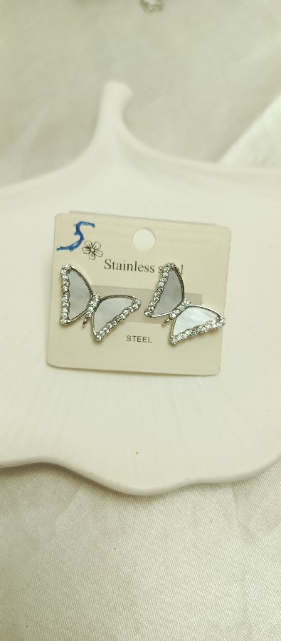 silver kelebek küpe