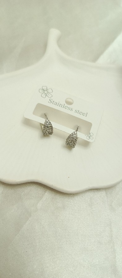 silver taşlı küpe