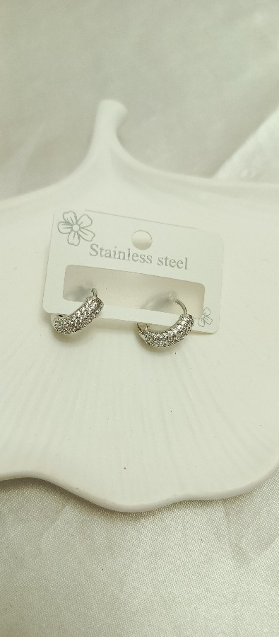 silver taşlı küpe