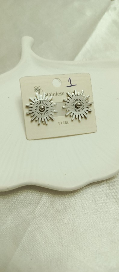 silver güneşli küpe