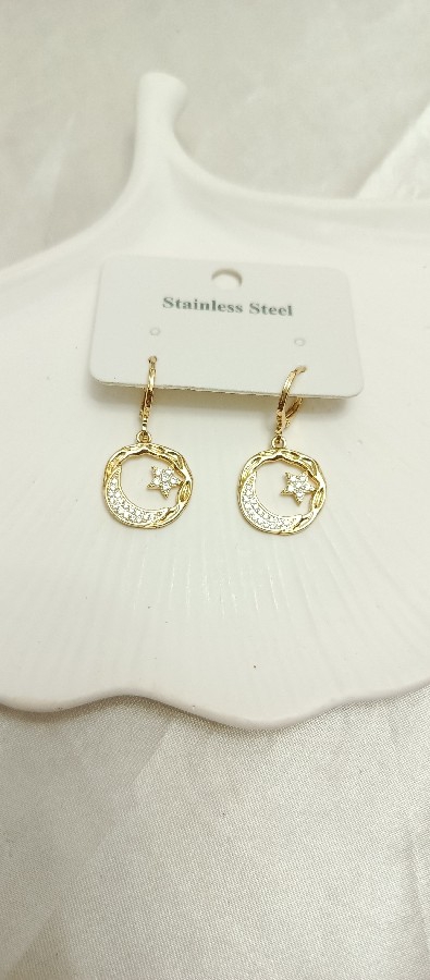 halkalı ayyıldız küpe