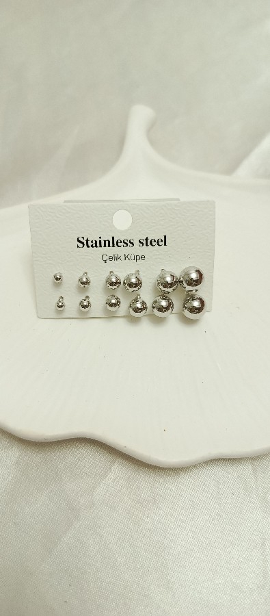 12li silver top küpe