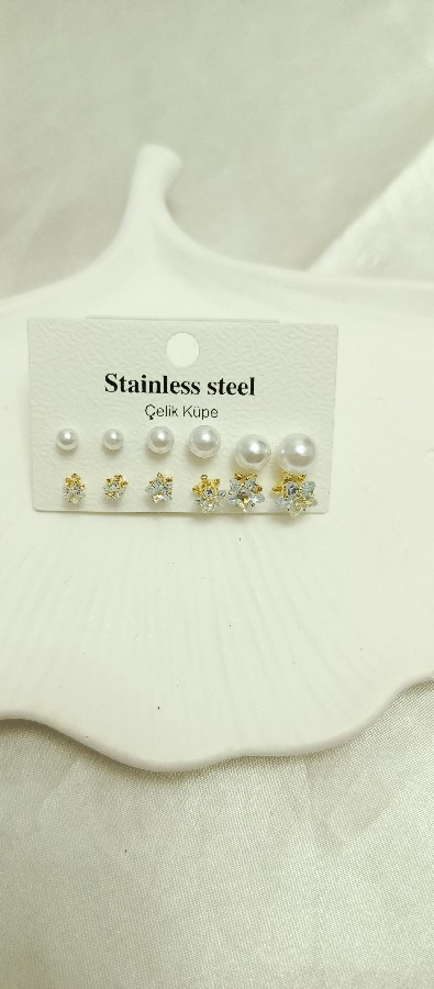 12li yıldızlı gold küpe